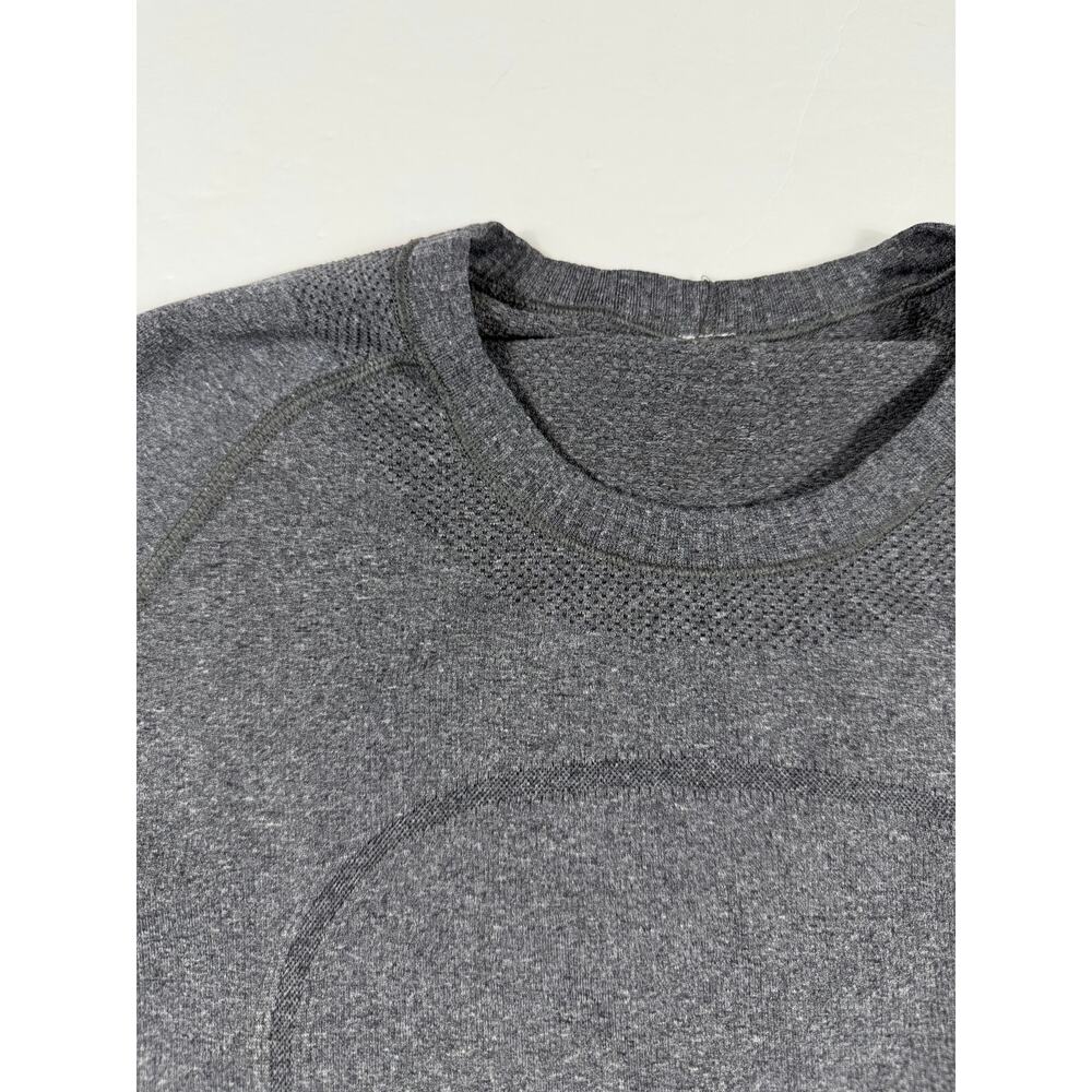 Lululemon Swiftly Tech Long Sleeve Heathered Black Seamless Running Top Size 8 - Picture 4 of 12
